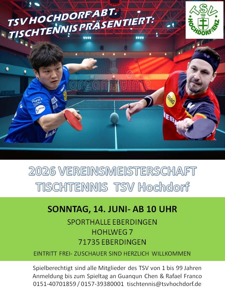 Tischtennis Vereinsmeisterschaft 2026