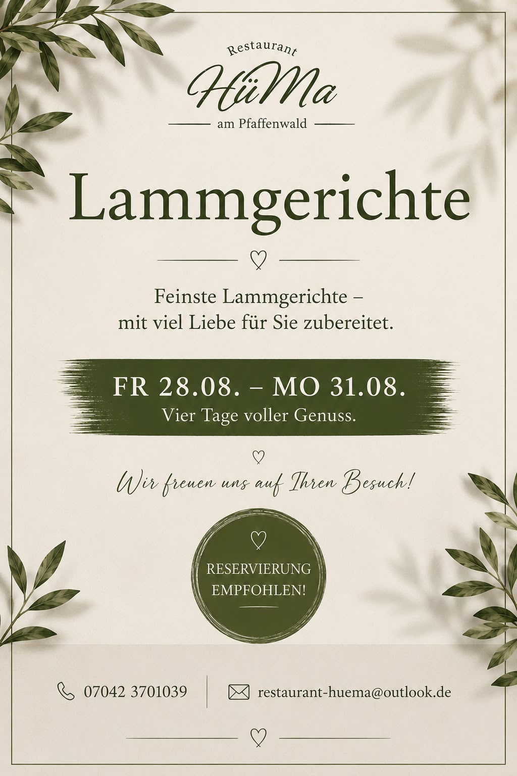HüMa Lammwochen 28.08.-31.08.2026
